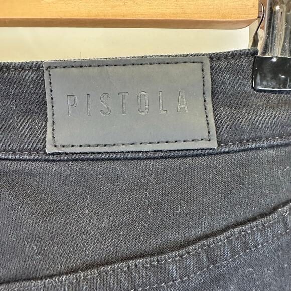 Pistola Teagan Black High Rise Slim Jeans With Ankle Slit Cuff Womens Size 26 - Picture 13 of 16